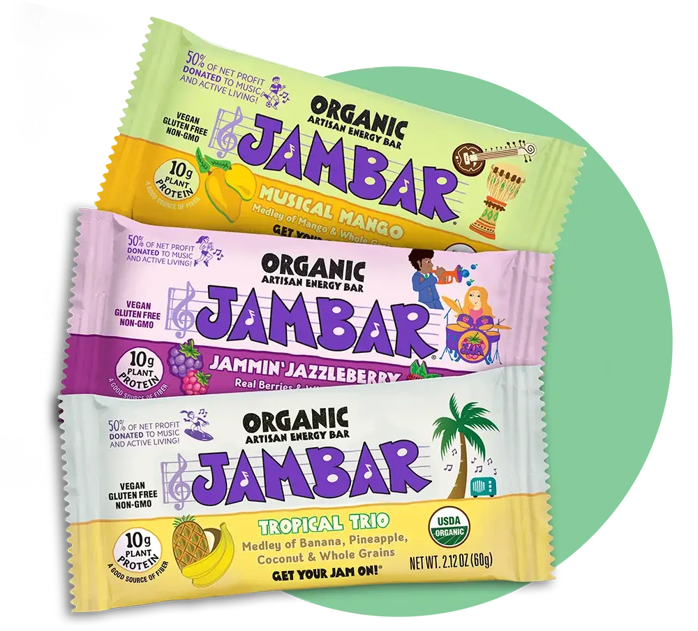 JAMBAR Organic Energy Bar Vegan Variety Pack