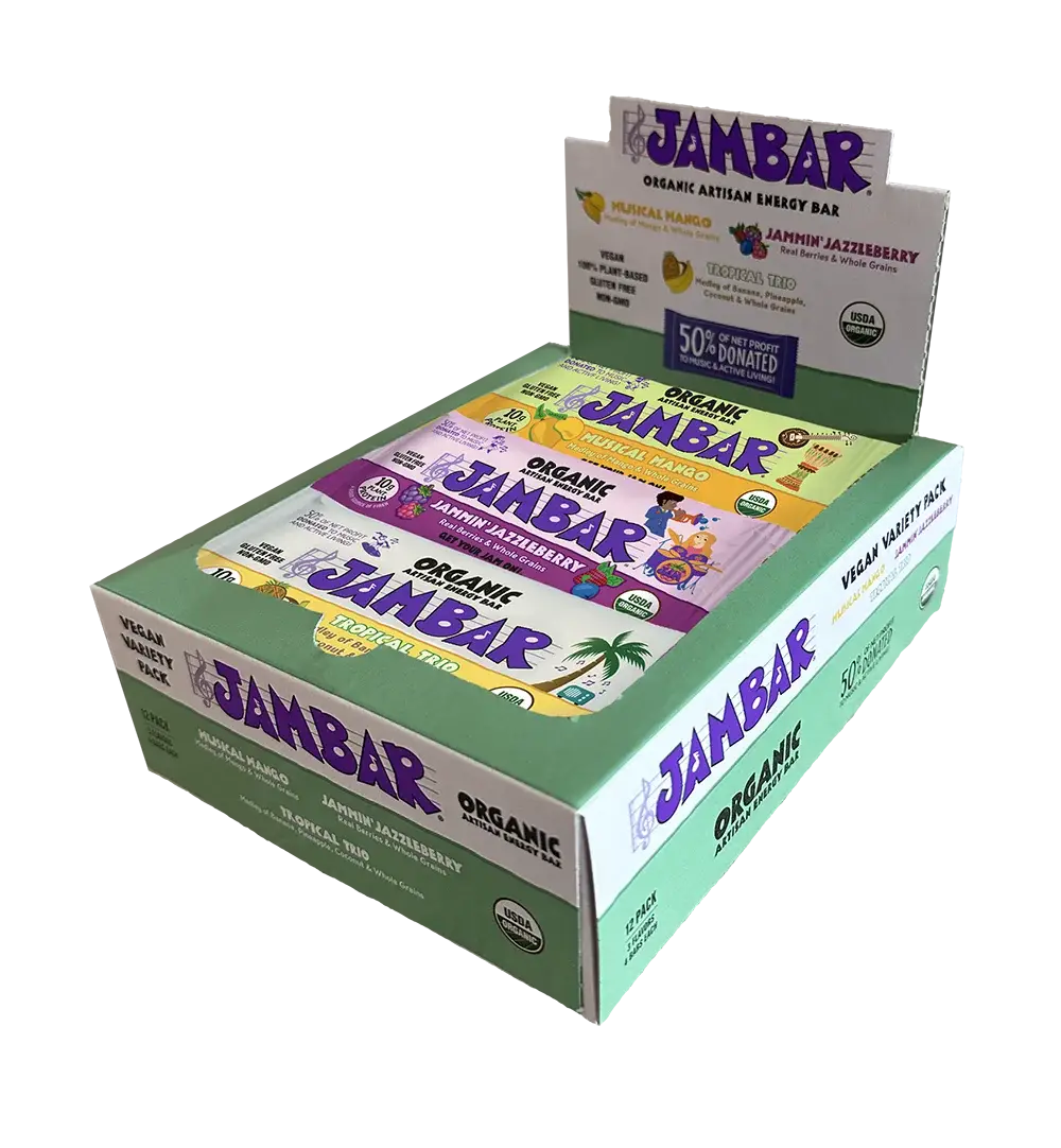 JAMBAR Organic Energy Bar Vegan Variety Pack