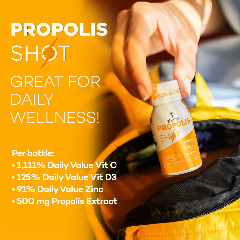 Propolis + Vit D3 + Vit C + Zinc Shot, 1.69oz x 12