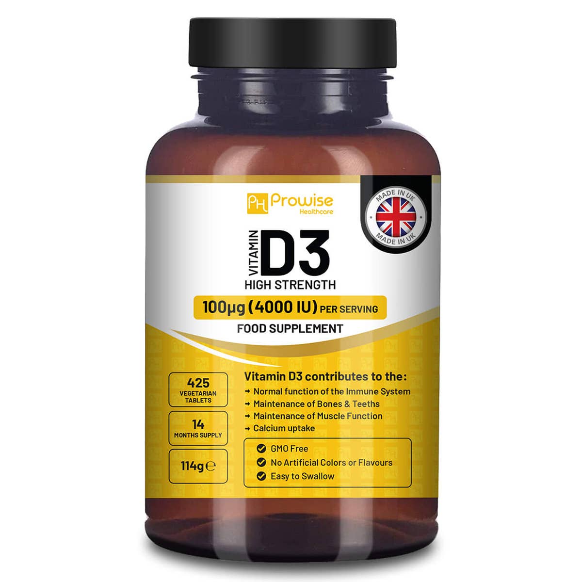 Vitamin D3 4000 IU Tablets (14 Months Supply) High Strength