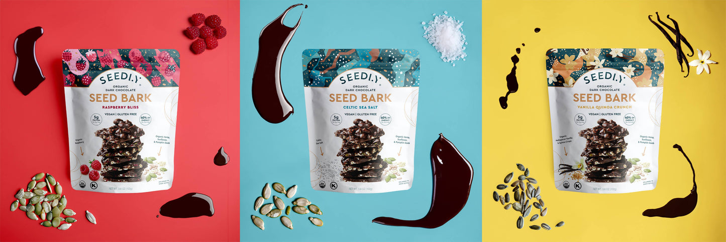 SEEDLY Dark Chocolate Bark, 3.6 Oz.