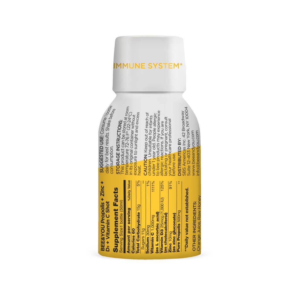 Propolis + Vit D3 + Vit C + Zinc Shot, 1.69oz x 12