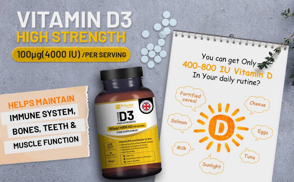 Vitamin D3 4000 IU Tablets (14 Months Supply) High Strength